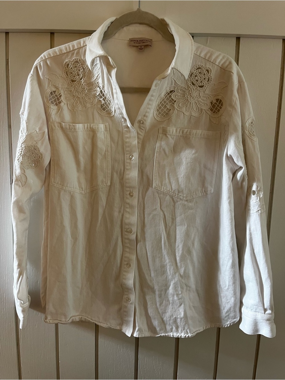 Supernatural by Secret Mission Button-Down Embroidered White Shirt
